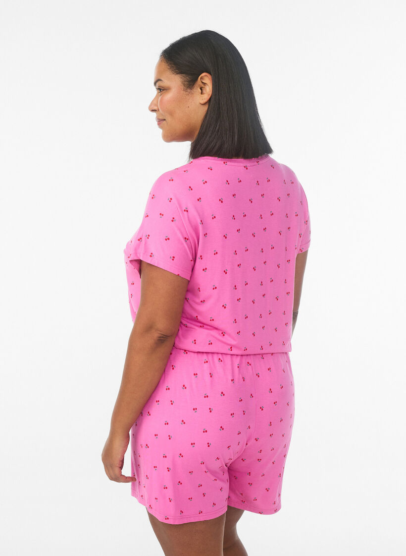 Koszula nocna z nadrukiem na calej powierzchni, wykonana z wiskozy, R&oacute;żowy, Model image number 2