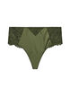 Stringi hipsterskie z koronka i microfibre, Zielony, Packshot image number 0