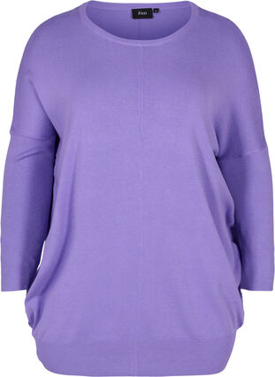 Dzianinowy sweter z okraglym dekoltem, Paisley Purple, Packshot image number 0