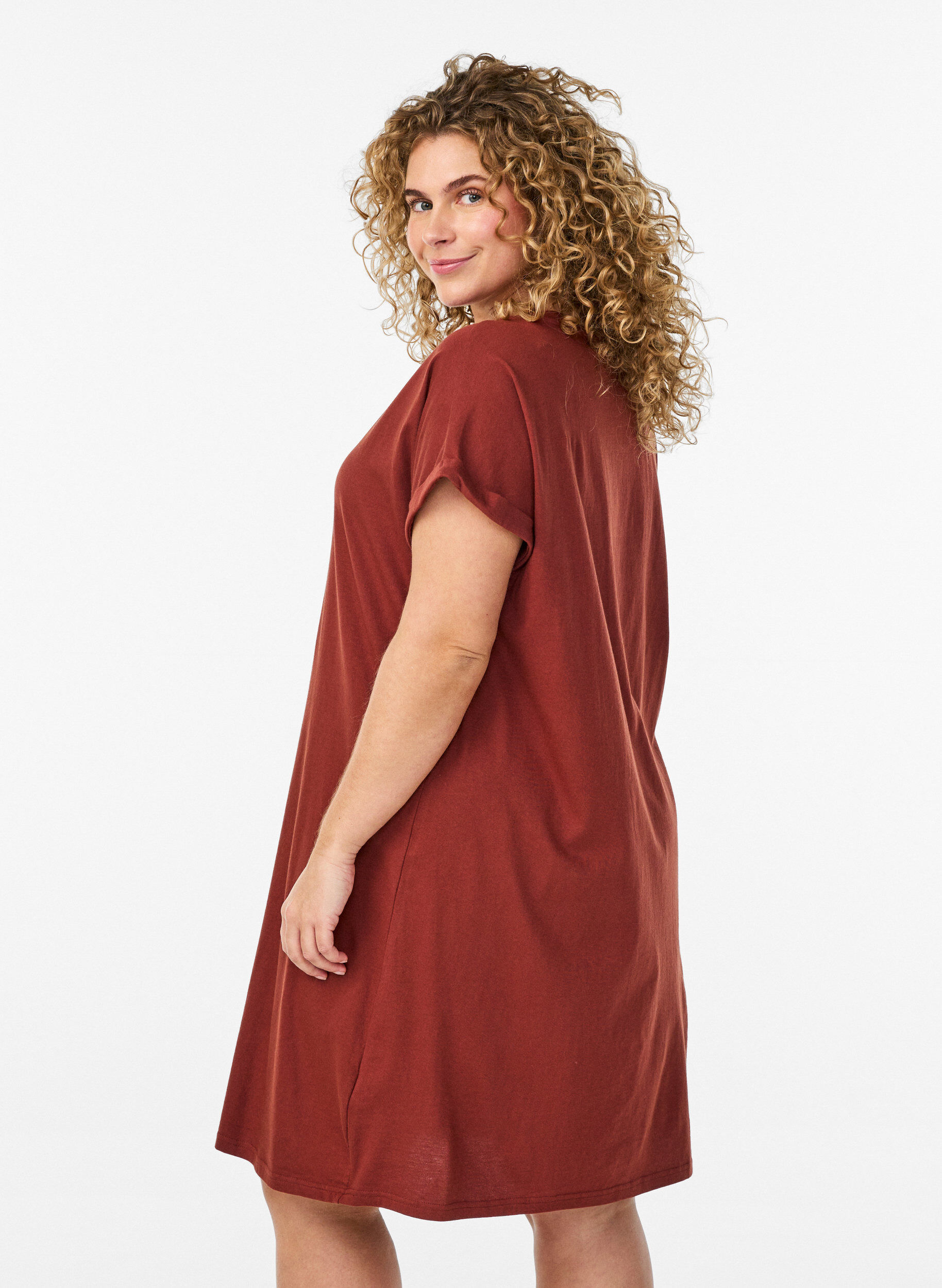 Zizzi 2-pack T-shirt z kr&oacute;tkim rekawem, Pomarańczowy, Model image number 2