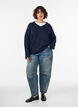 Sweter z dekoltem w serek, Niebieskie, Model image number 1