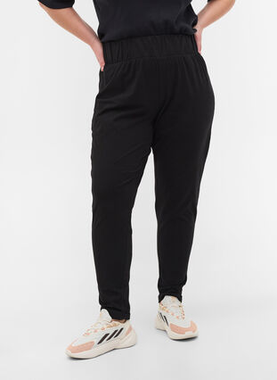 Bawelniane spodnie, Black, Model image number 3