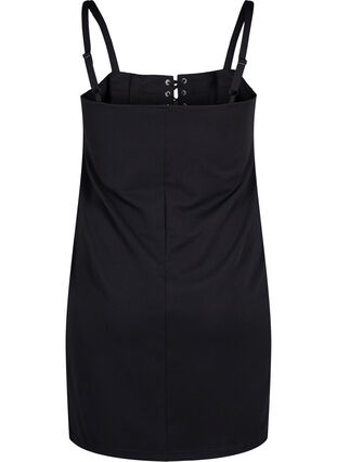 Dopasowana sukienka ze sznurowaniem, Black, Packshot image number 1