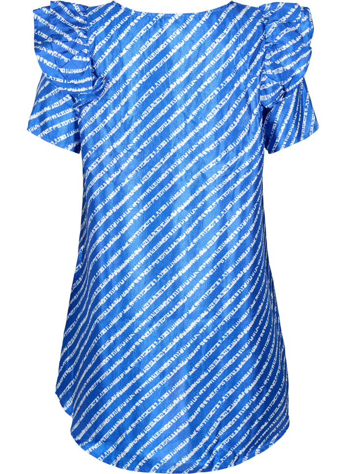 Pasiasta tunika z falbankami, S.T.W./White Stripes, Packshot image number 1