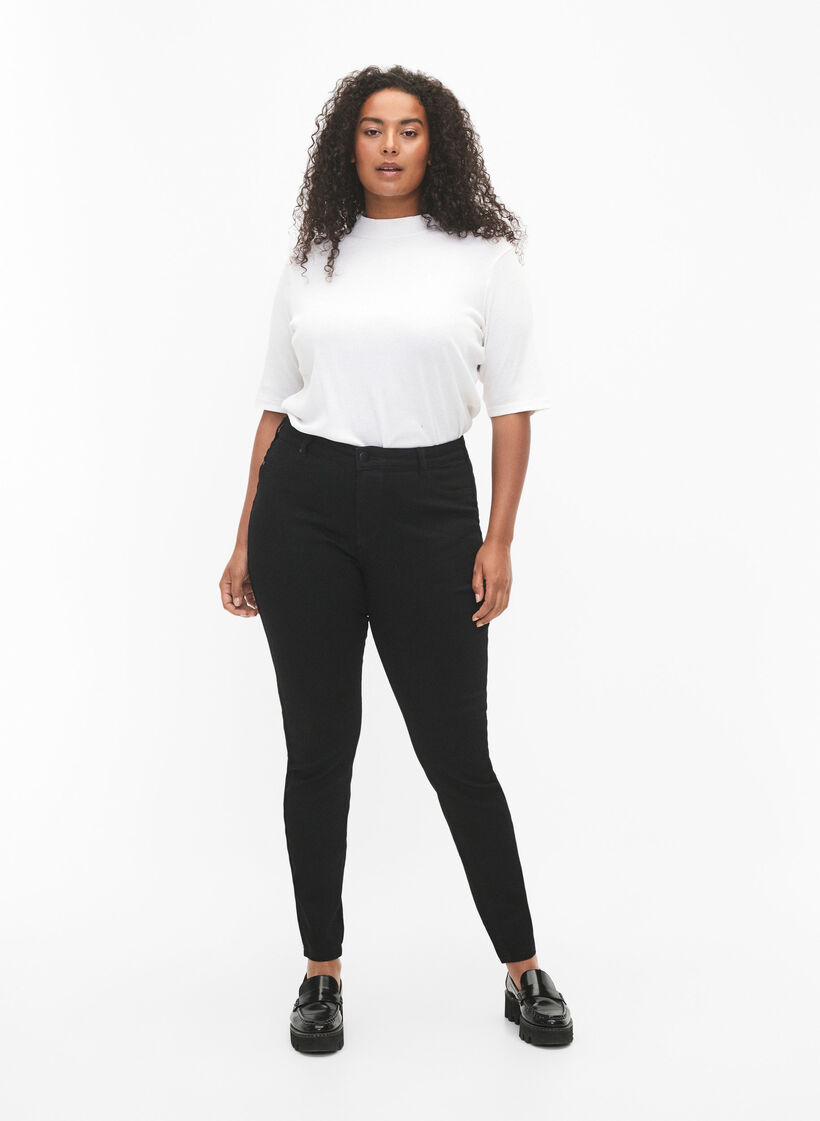 Jegginsy z mieszanki bawelny, Black, Model image number 0
