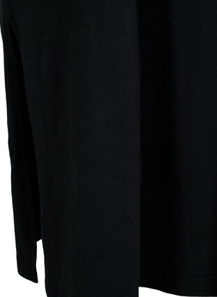Bawelniana sukienka z krótkimi rekawami i rozcieciem, Black, Packshot image number 3