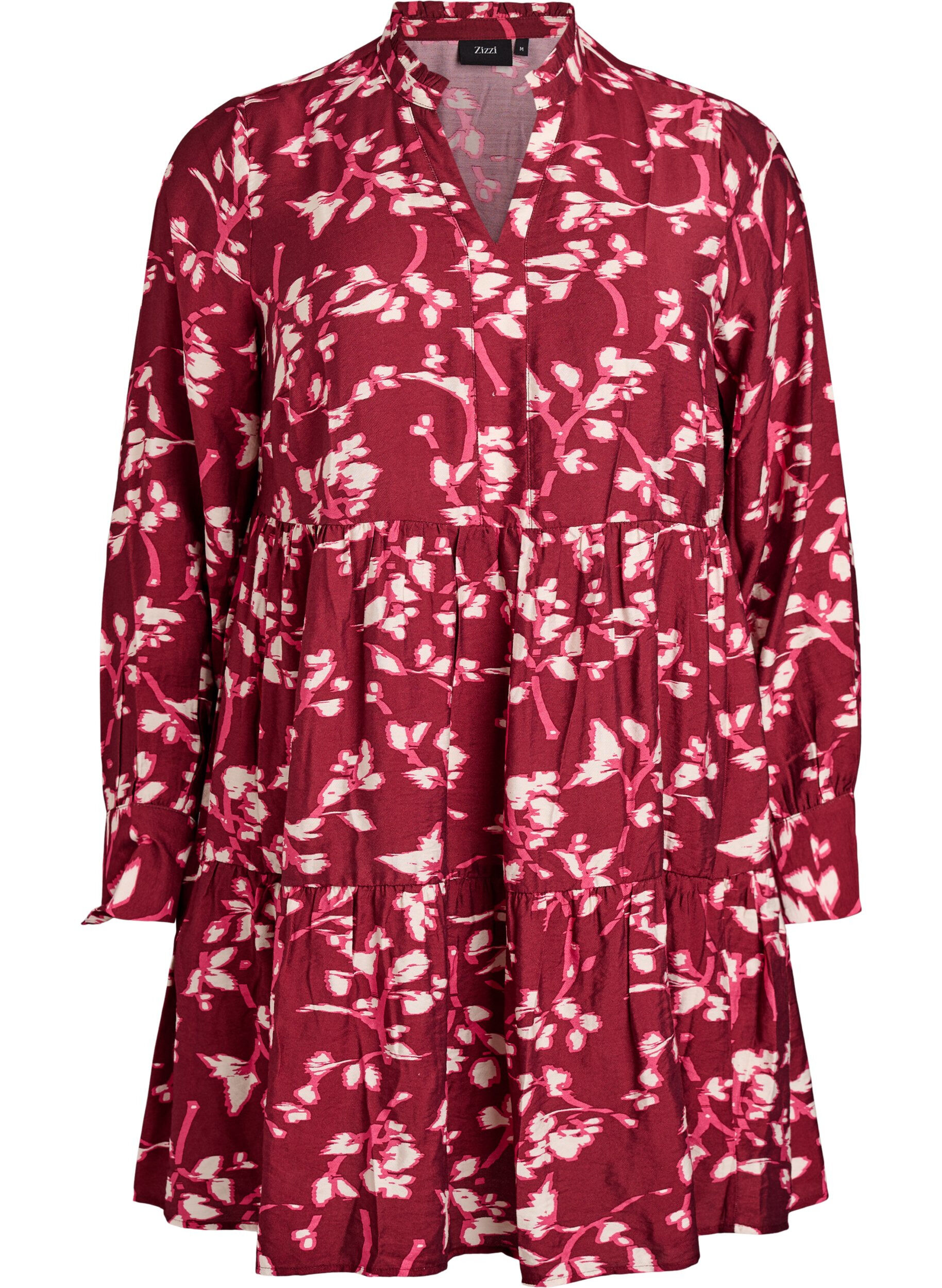 Sukienka w kroju A z falbanka na kolnierzu