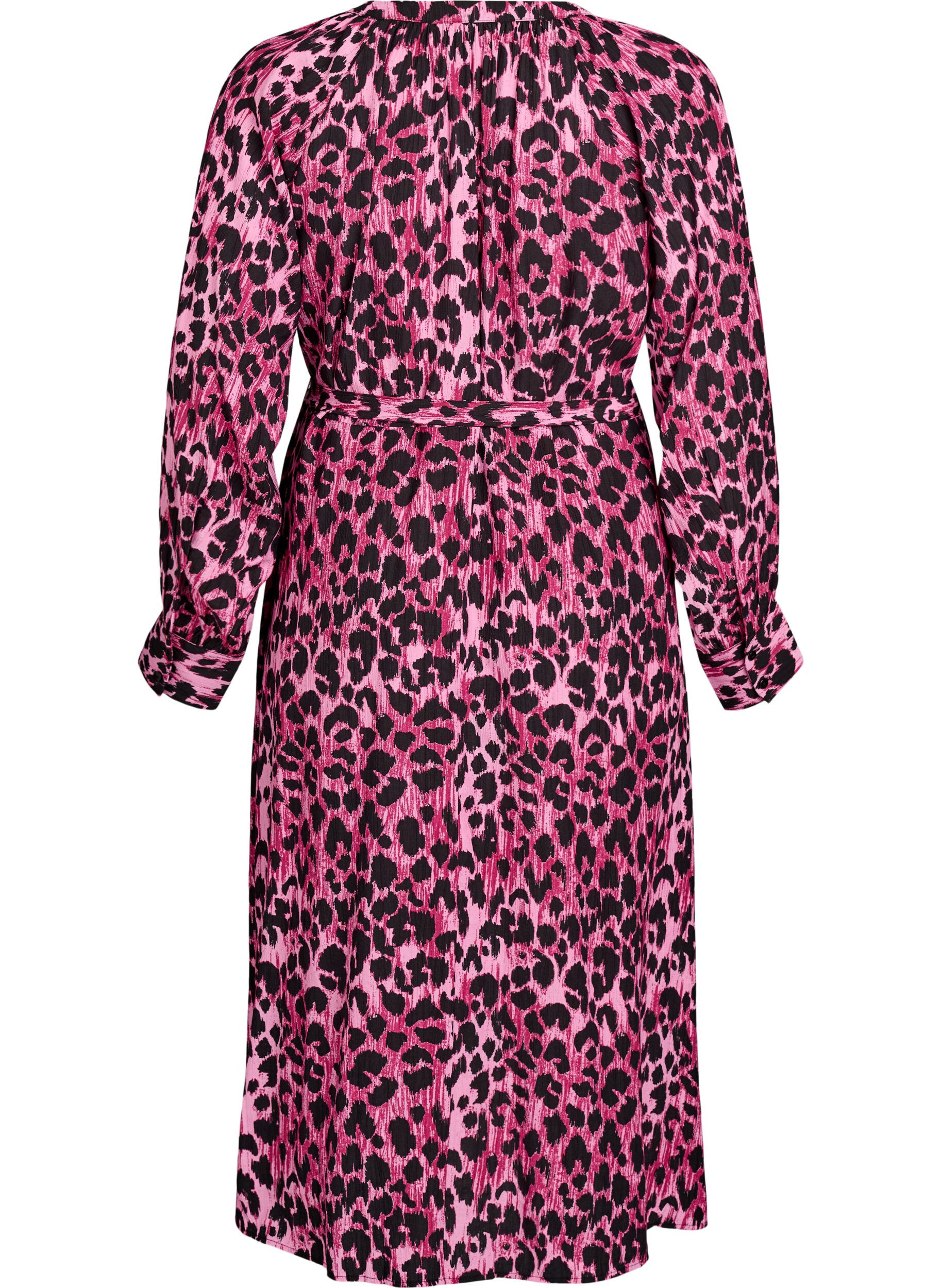 Zizzi Sukienka midi zapinana na guziki z pasem do wiazania, R&oacute;żowy, Packshot image number 1