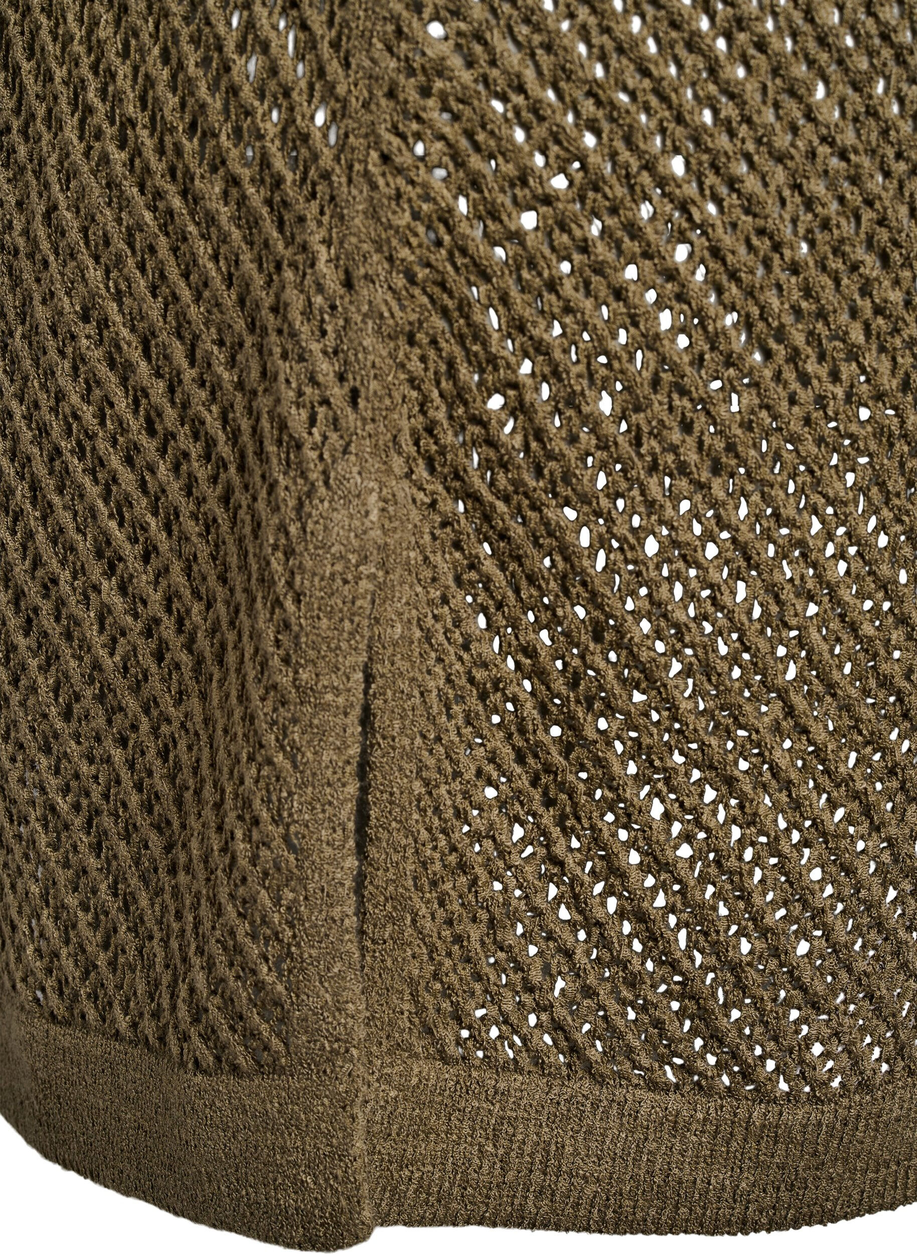 Zizzi FLASH - Dzianinowa bluzka z kr&oacute;tkim rekawem i dekoltem w szpic, Zielony, Packshot image number 3