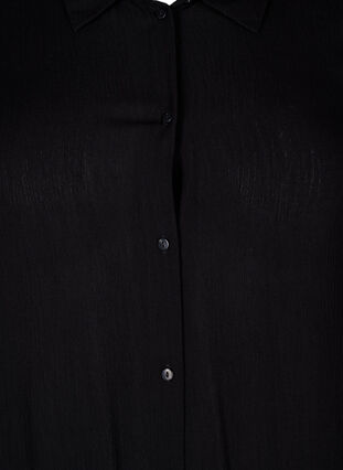 Wiskozowa sukienka koszulowa z krótkimi rekawami, Black, Packshot image number 2