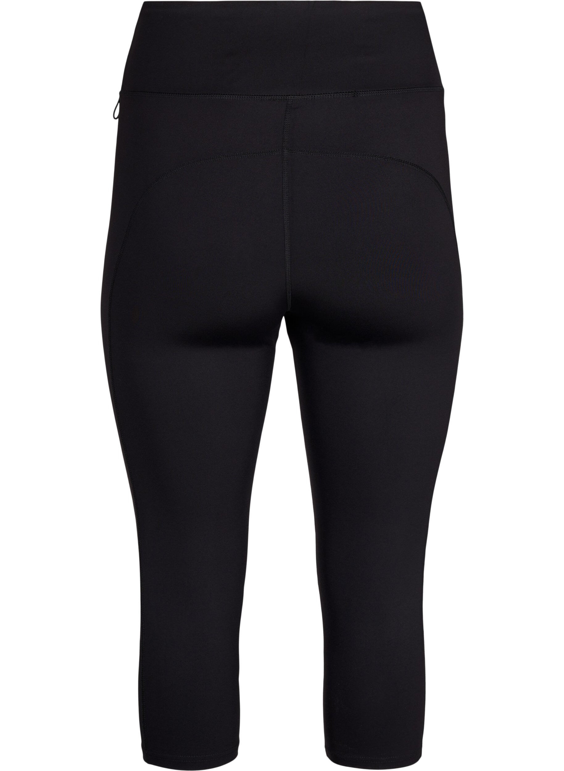 Zizzi Legginsy treningowe 3/4 z kieszeniami, Black, Packshot image number 1