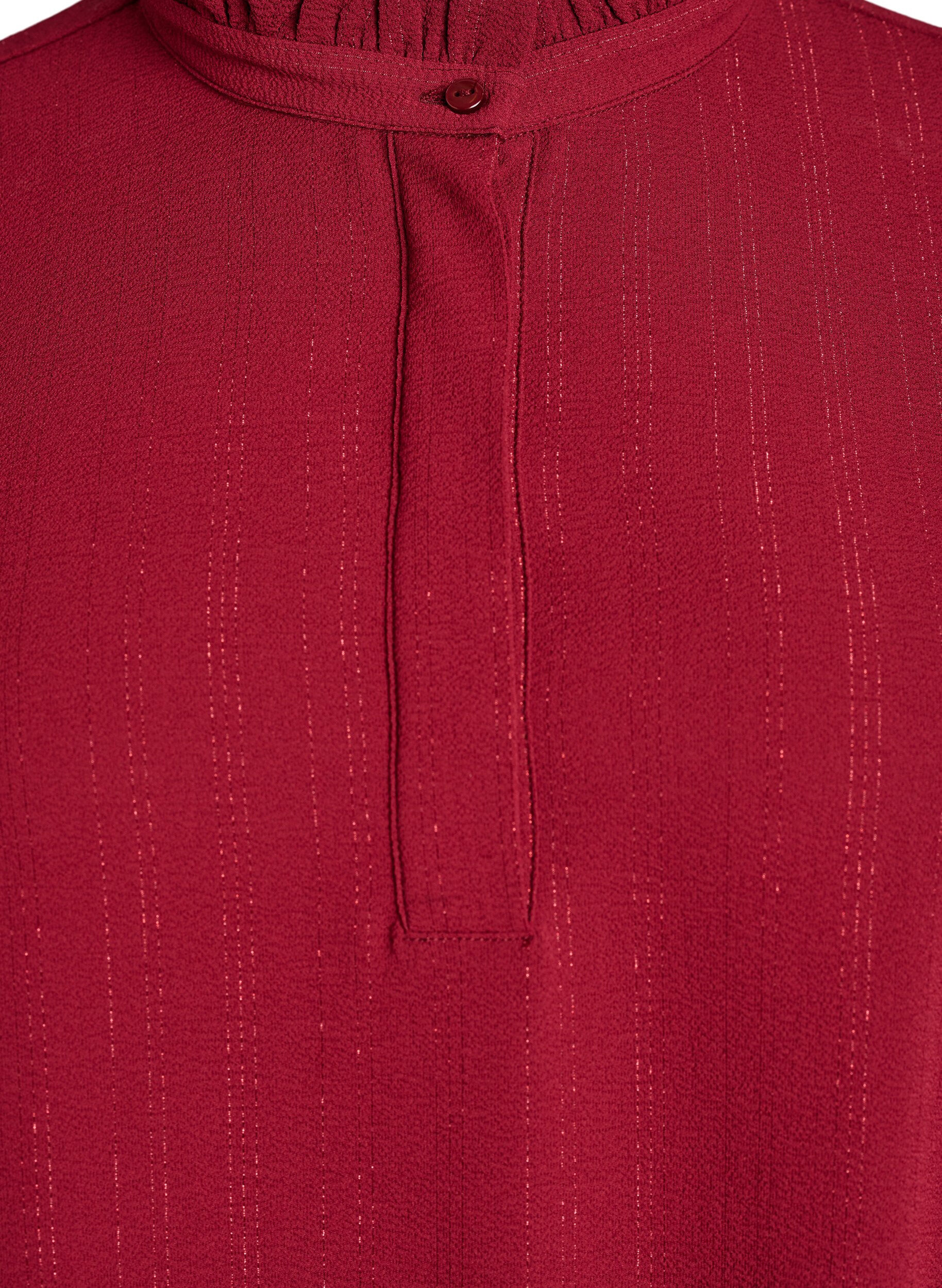 Zizzi Kr&oacute;tka sukienka z marszczeniami i brokatem, Ciemnobordowy, Packshot image number 2