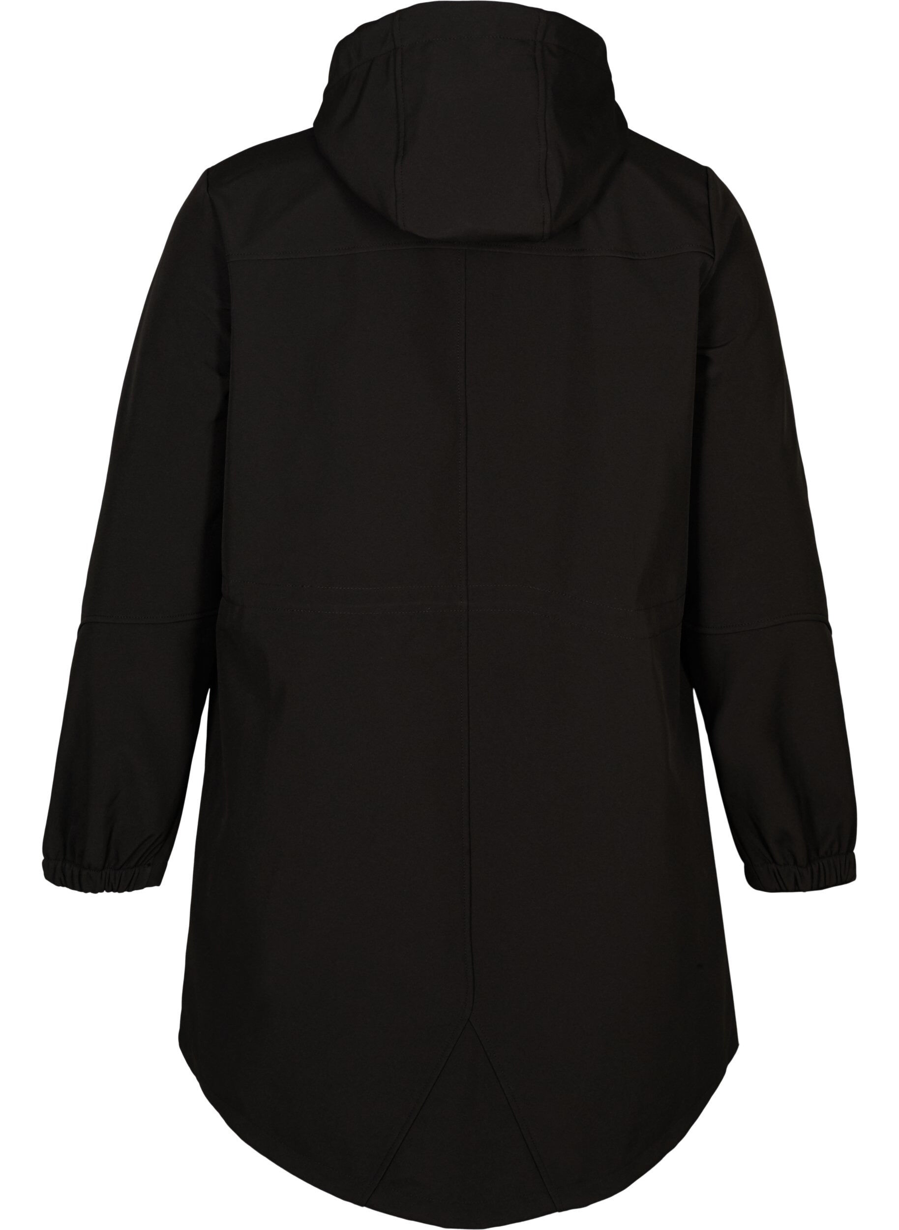 Zizzi Kurtka softshell z kapturem, Black solid, Packshot image number 1