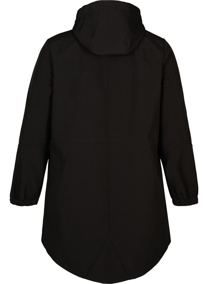Kurtka softshell z kapturem, Black solid, Packshot image number 1