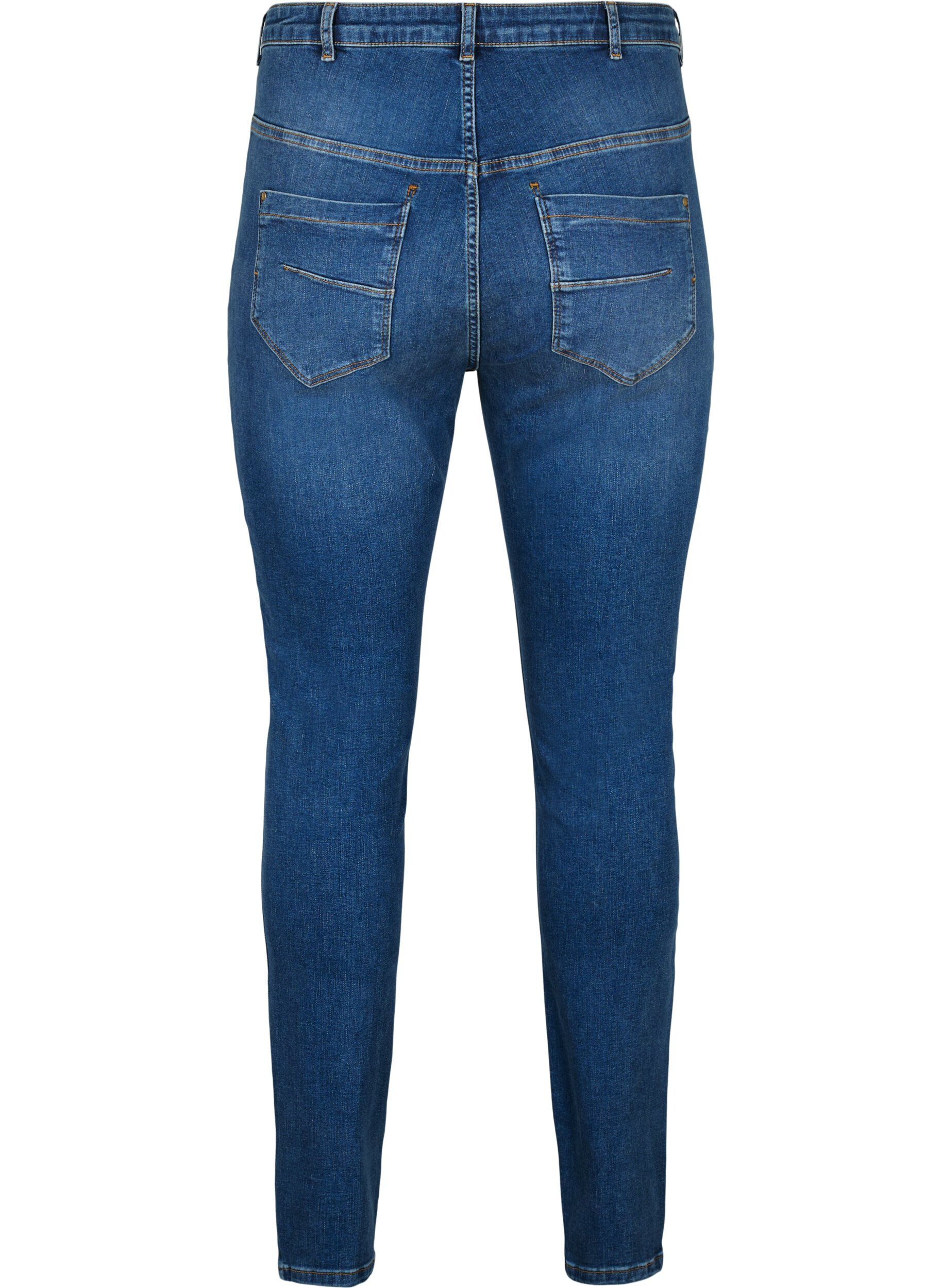 Zizzi Bardzo waskie jeansy Amy z wysokim stanem, Blue denim, Packshot image number 1