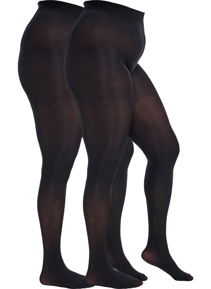 2-pack rajstopy 60 den, Czarne, Packshot image number 0