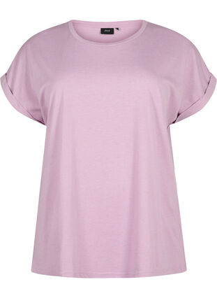 Koszulka z krótkimi rekawami wykonana z mieszanki bawelny, Lavender Mist, Packshot image number 0