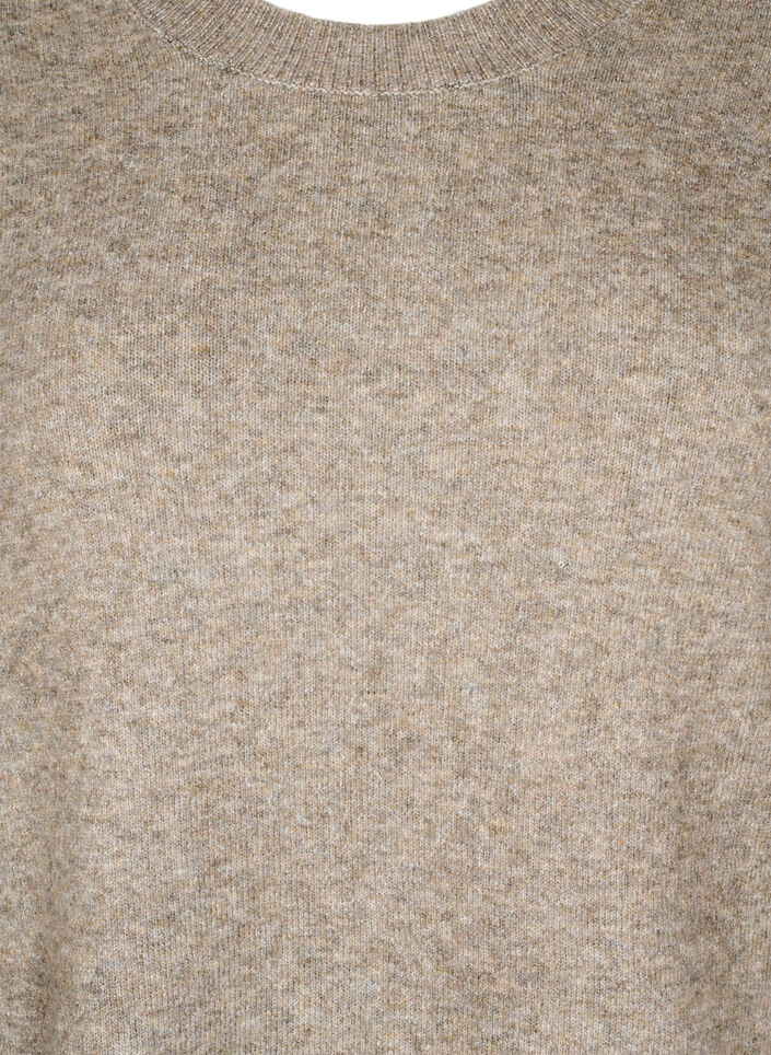 Sukienka dzianinowa z rozcieciami, Walnut Mel., Packshot image number 2