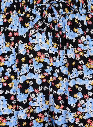 Luzne spodnie z wiskozy z nadrukiem na calej powierzchni, Black Blue Flower, Packshot image number 2