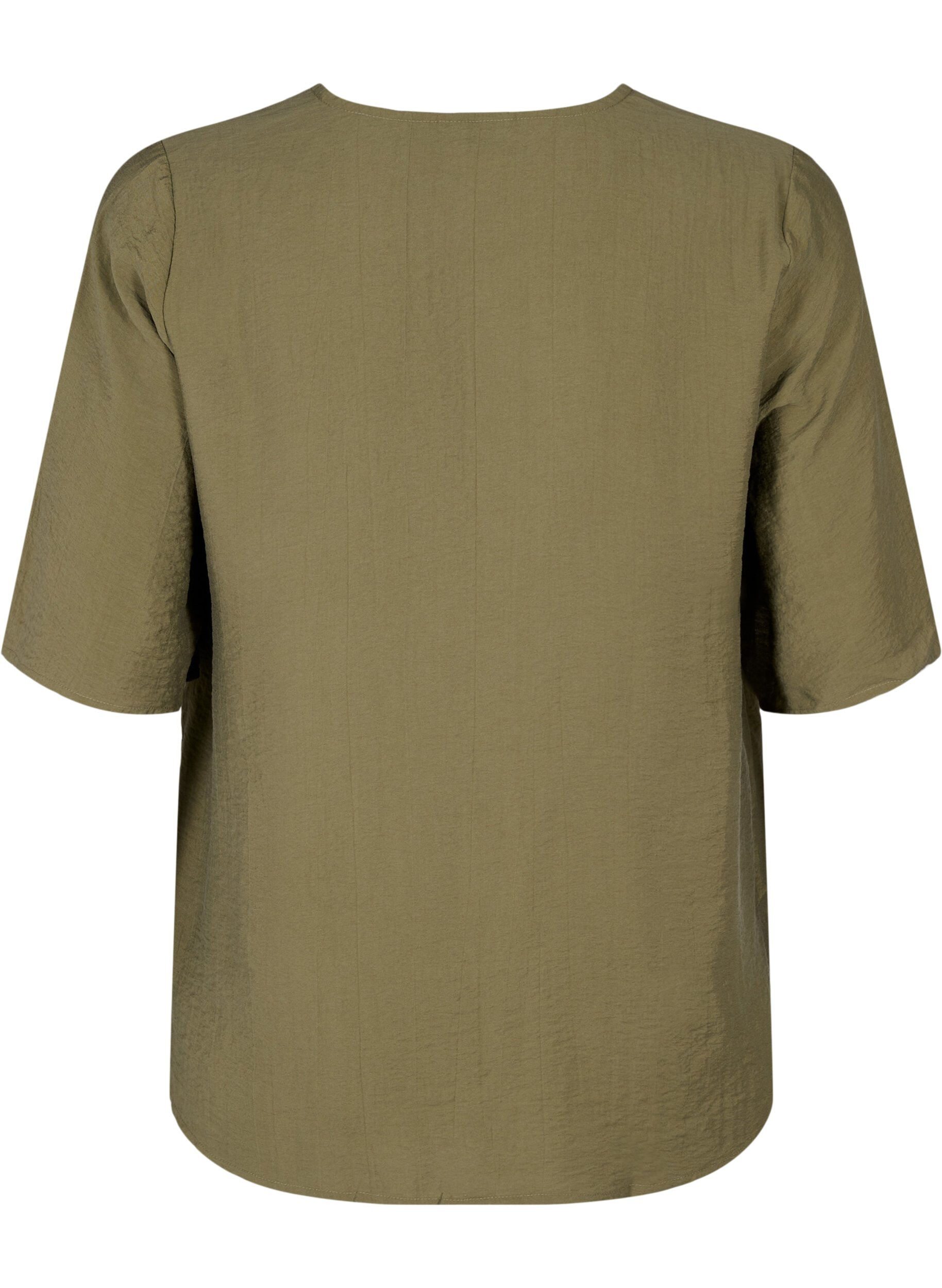 Zizzi Bluzka z wiskozy z dekoltem w szpic i haftowanym detalem, Zielony, Packshot image number 1