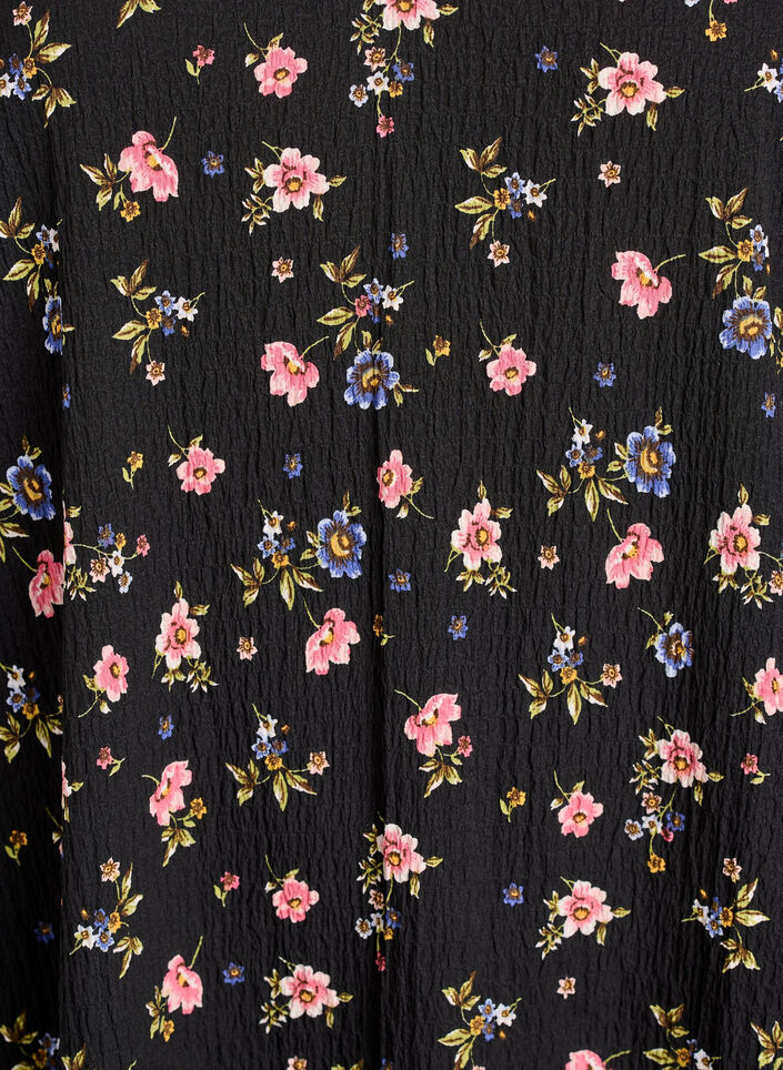 FLASH - Sukienka z kr&oacute;tkim rekawem i dekoltem w serek, Czarne, Packshot image number 2