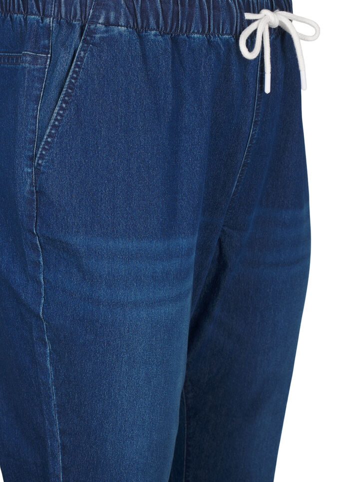 Jeansowe joggery z kieszeniami, Niebieskie, Packshot image number 2
