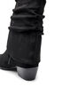 Dlugie buty w stylu zamszowym z odpinanym cholewem, Czarne, Packshot image number 3