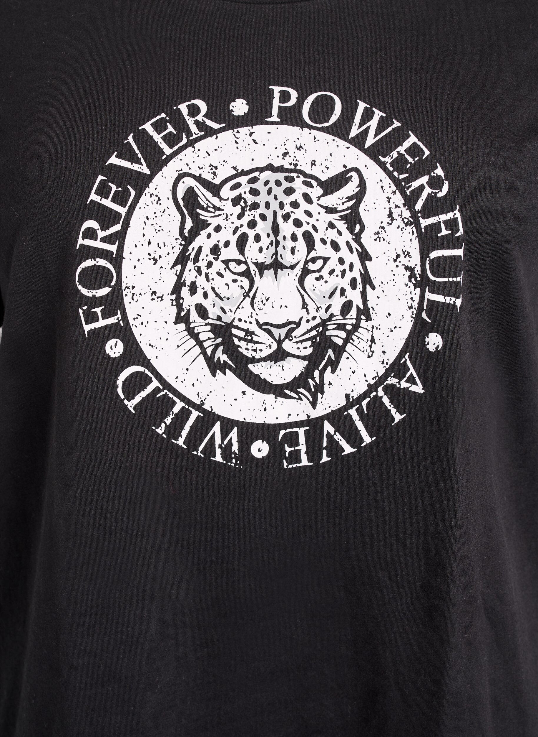 Zizzi FLASH - Koszulka z nadrukiem, Czarne, Packshot image number 2