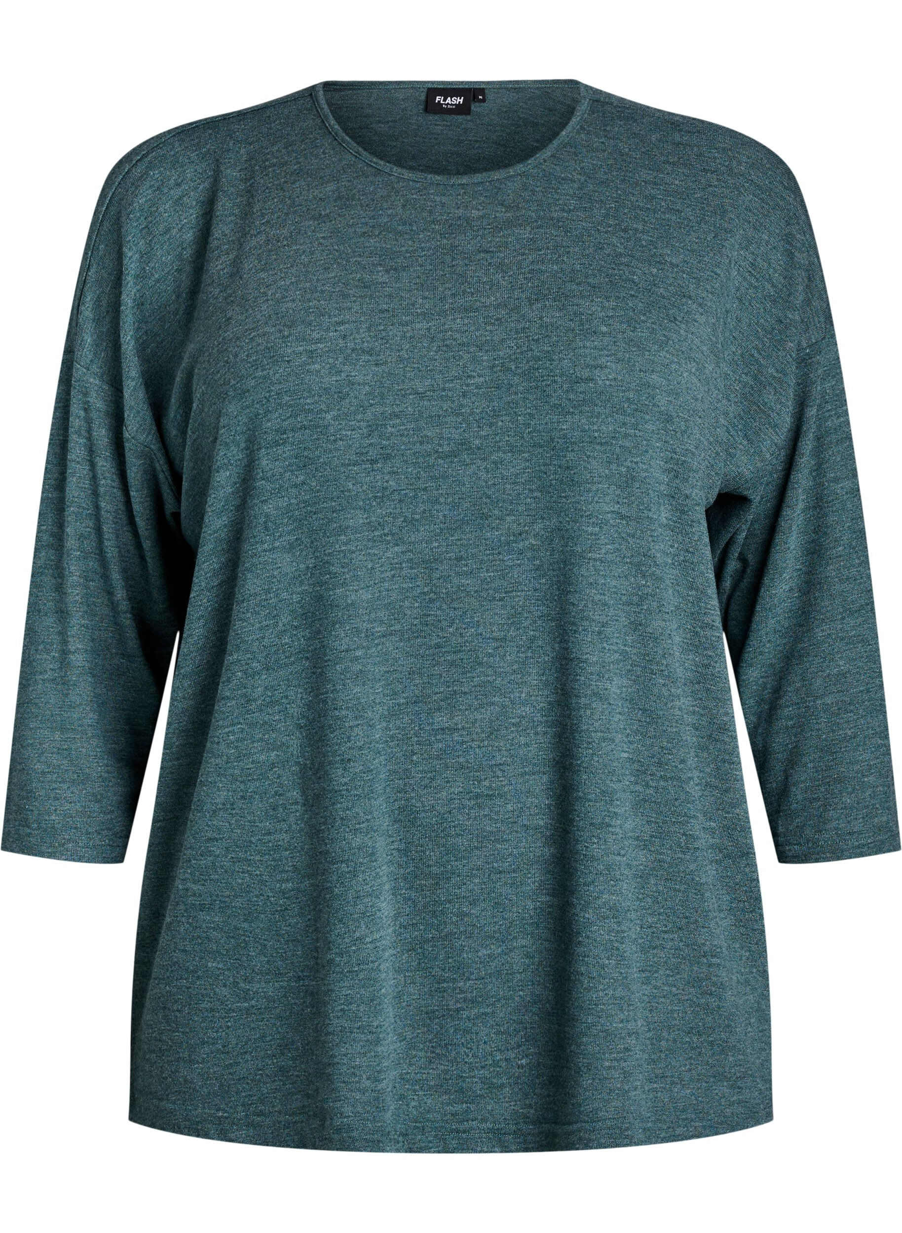 Zizzi Flash &ndash; bluzka dresowa z rekawami 3/4, Zielony, Packshot image number 0