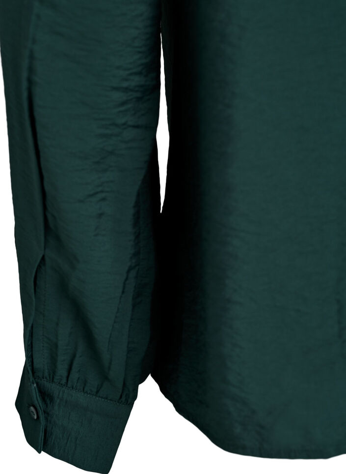 Bluzka z dekoltem w ksztalcie litery V i haftowanymi paskami, Zielony, Packshot image number 3