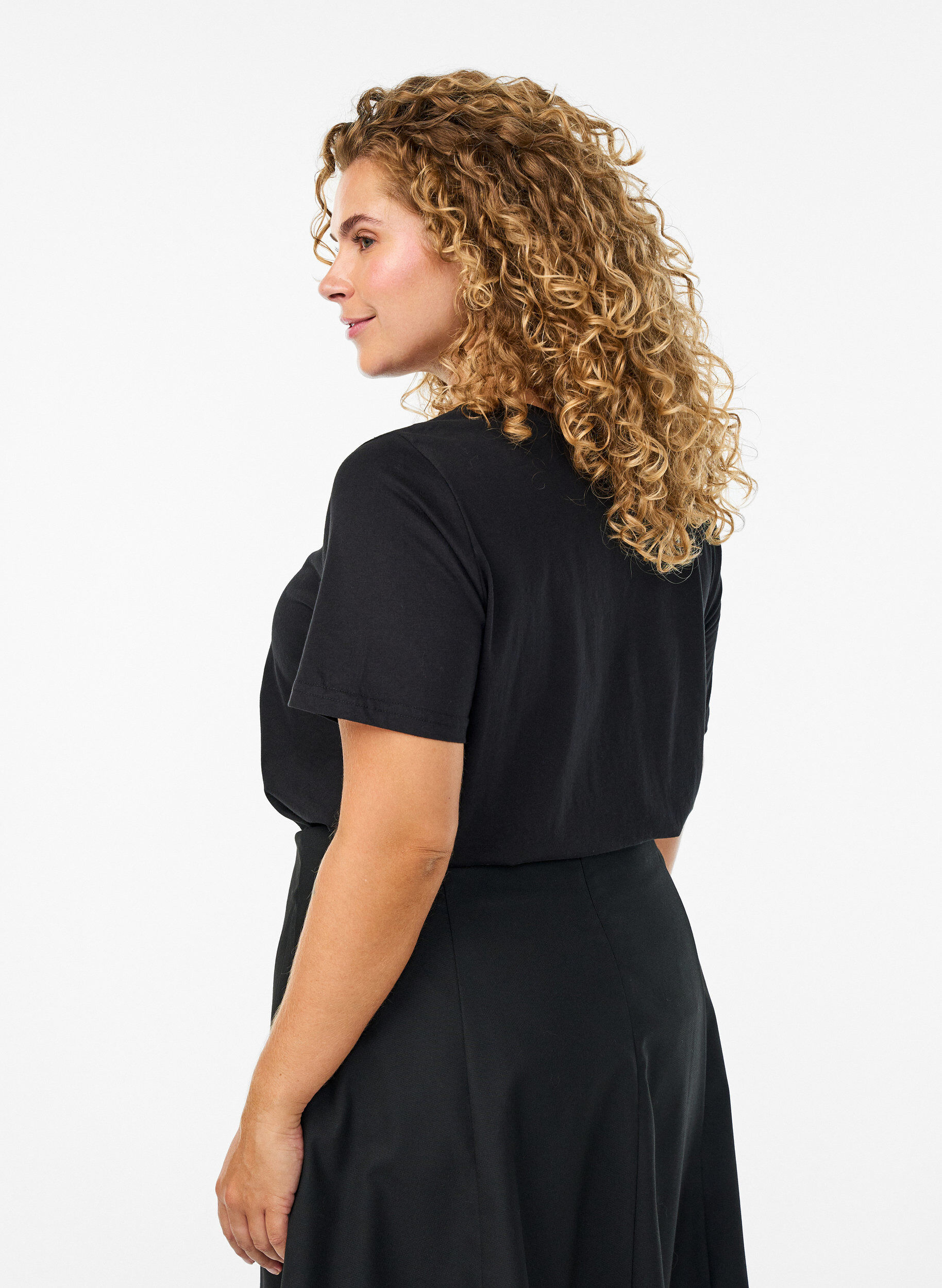 Zizzi Koszulka z nadrukiem, Czarne, Model image number 2