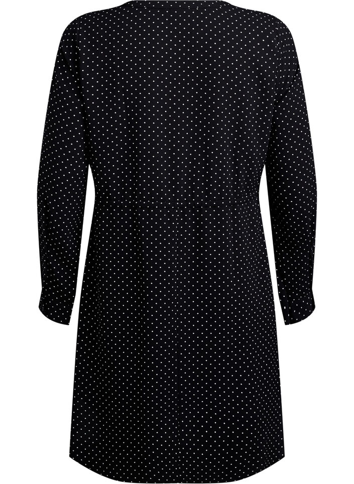 Sukienka do kolan z wiazanym paskiem, Czarne, Packshot image number 1