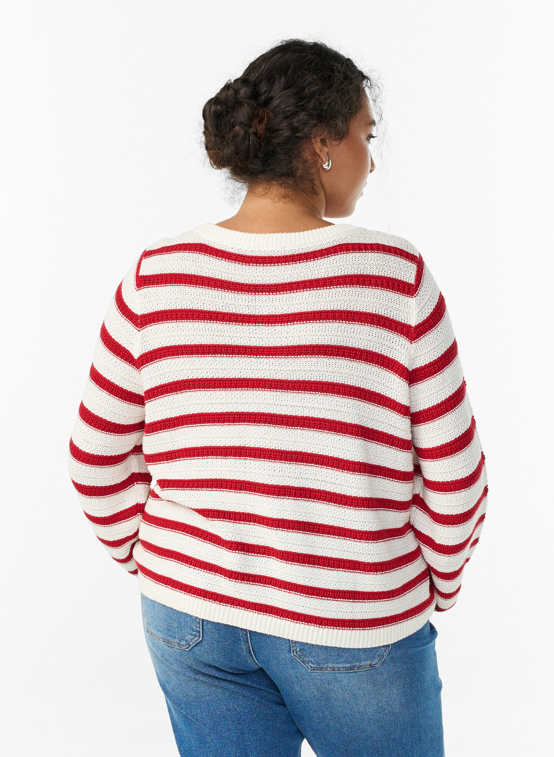 Zizzi Kardigan z dzianina strukturalna i ozdobnymi guziki, Czerwony, Model image number 2