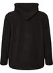 Bluza z kapturem z polaru z wysokim kolnierzem i haftowanym tekstem, Czarne, Packshot image number 1