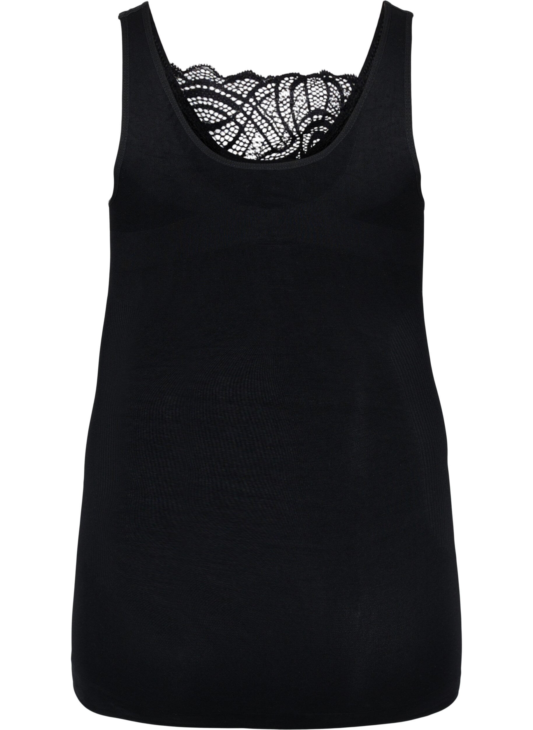 Zizzi Shapewear top with lace detail, Black, Packshot image number 1