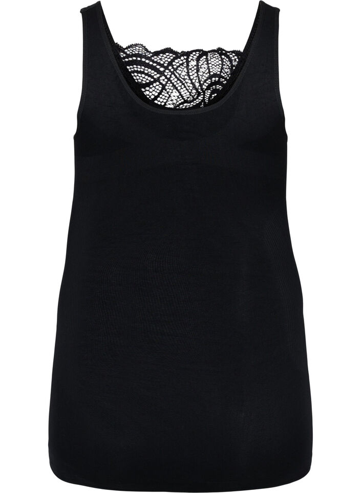 Shapewear top with lace detail, Black, Packshot image number 1