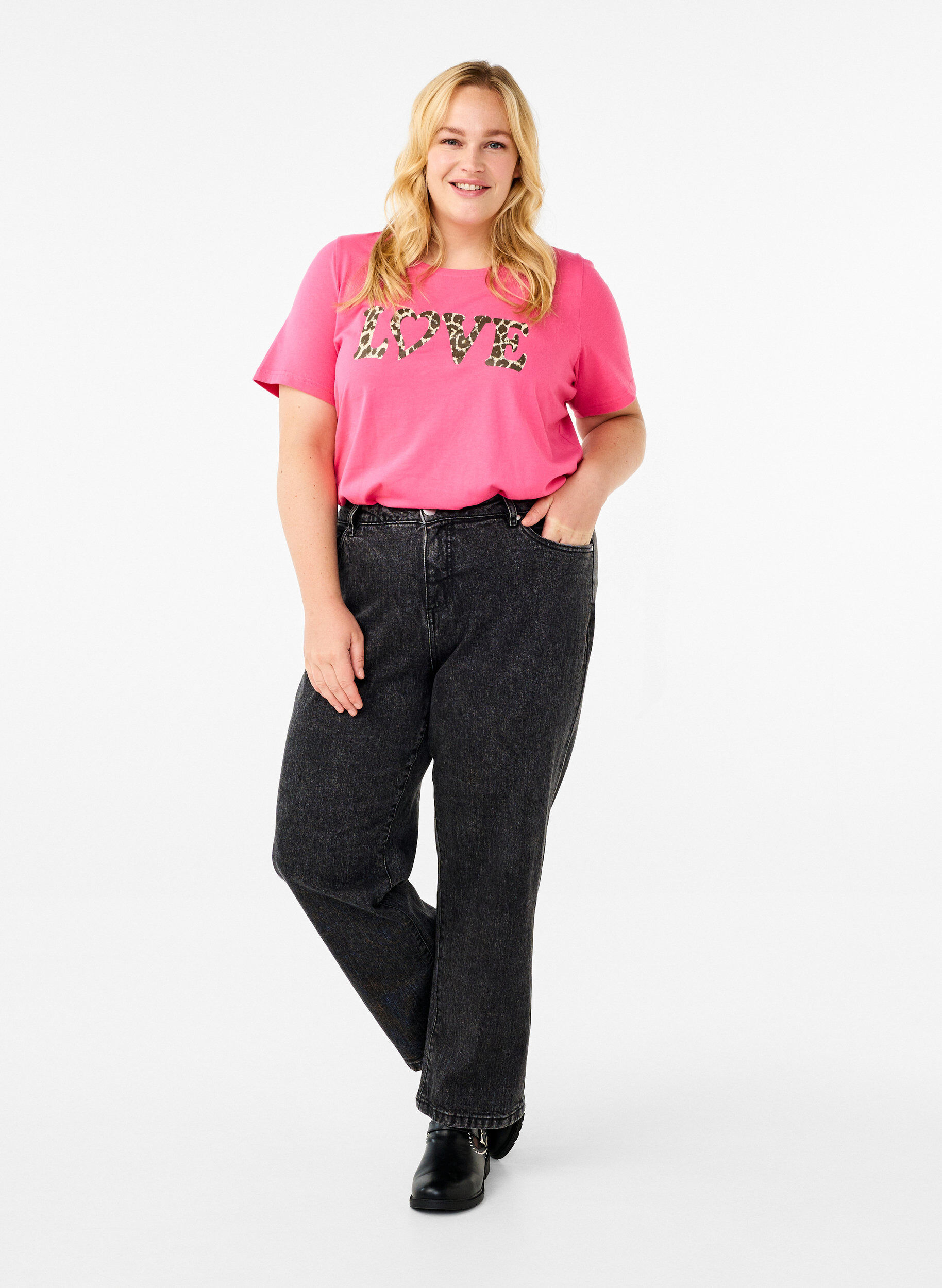 Zizzi FLASH - T-shirt z nadrukiem, R&oacute;żowy, Model image number 1