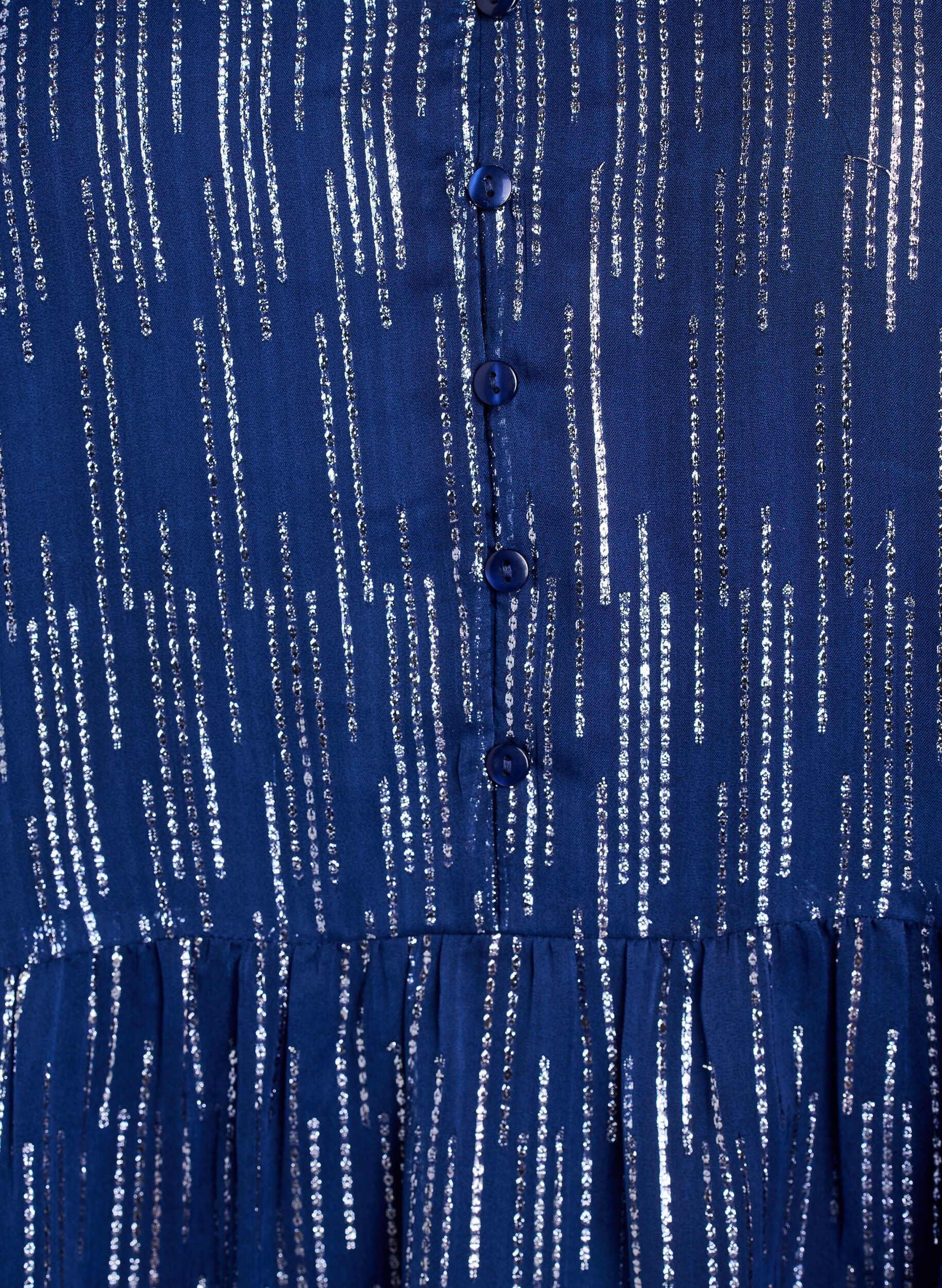 Zizzi Kr&oacute;tka sukienka na impreze z brokatowym wzorem, Niebieskie, Packshot image number 2