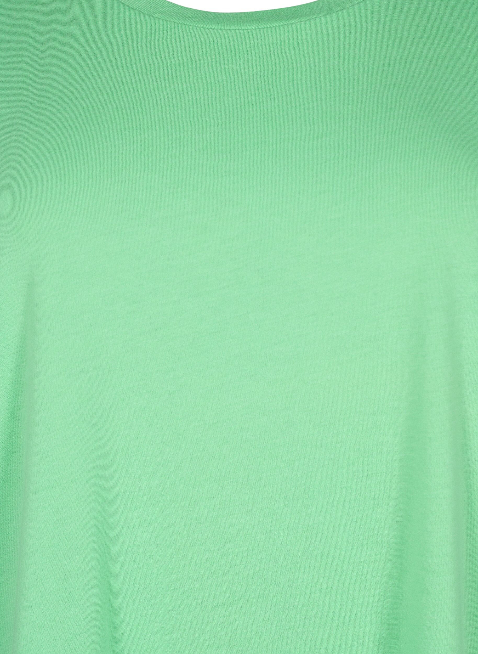 ZizziT-shirt z kr&oacute;tkim rekawem z mieszanki bawelny, Zielony, Packshot image number 2