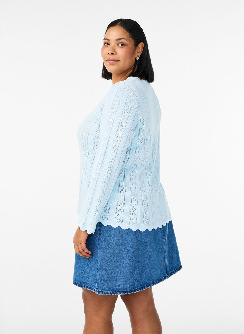 Kr&oacute;tka dzinsowa sp&oacute;dnica o linii A, Niebieskie, Model image number 2