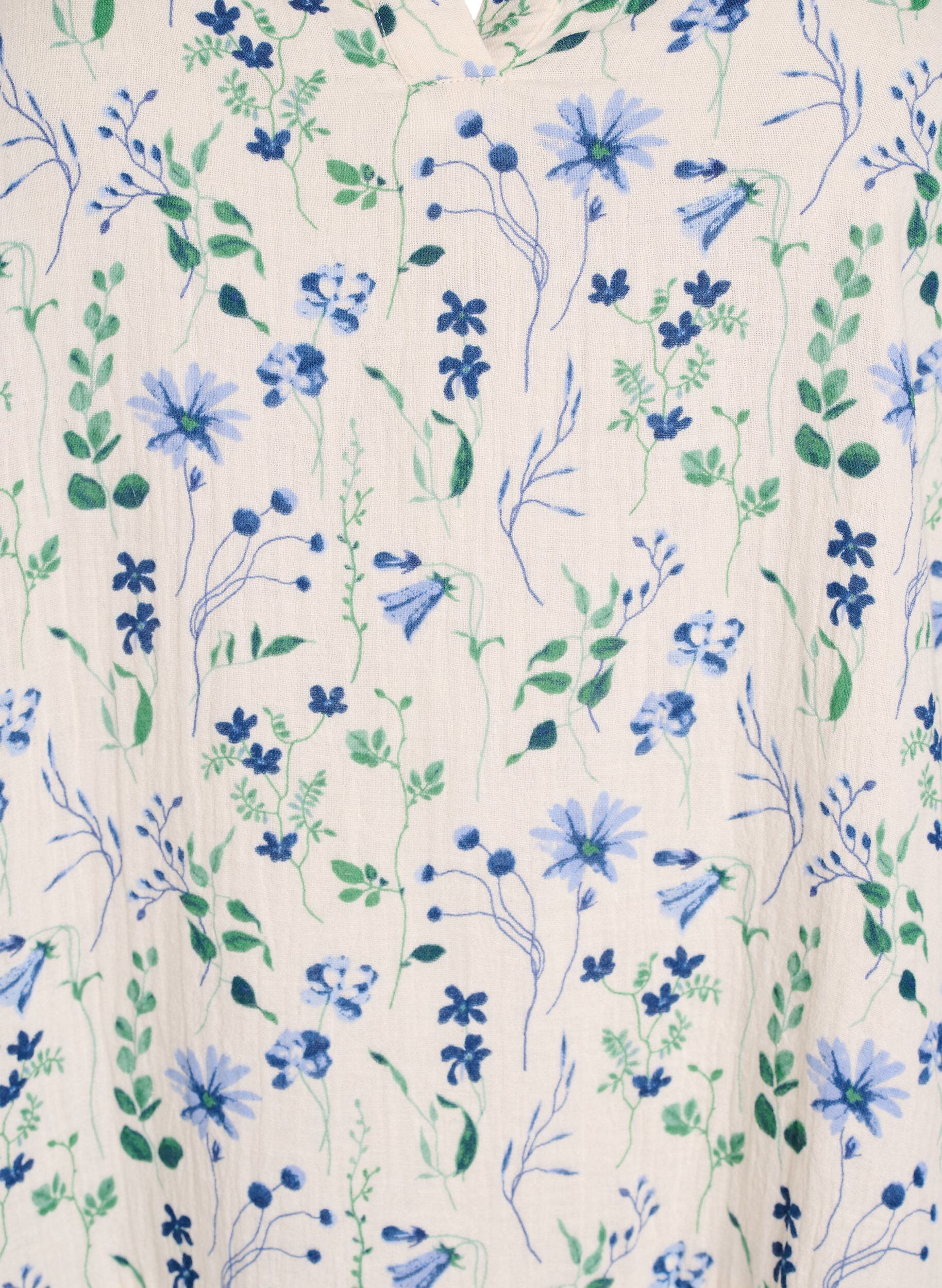 ZizziKr&oacute;tka sukienka o linii A z bawelnianego muslinu, Beżowy, Packshot image number 2