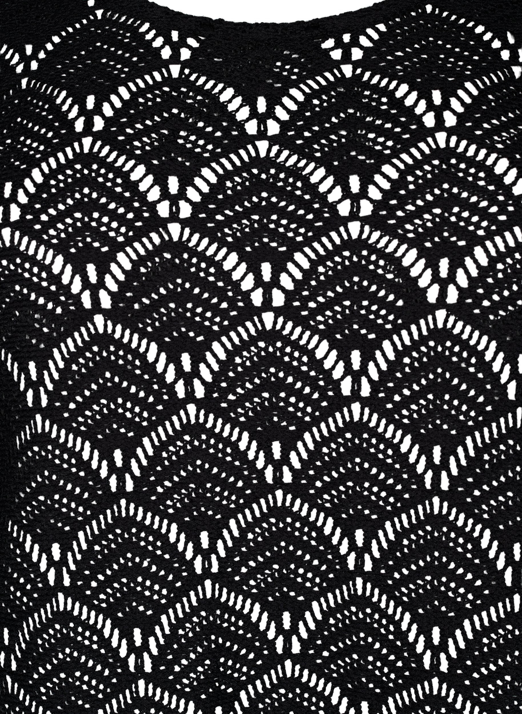 Zizzi Szydelkowa bluzka z rekawem 3/4, Black, Packshot image number 2