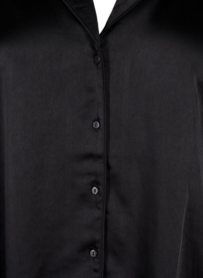 Satynowa koszulka nocna, Black, Packshot image number 2