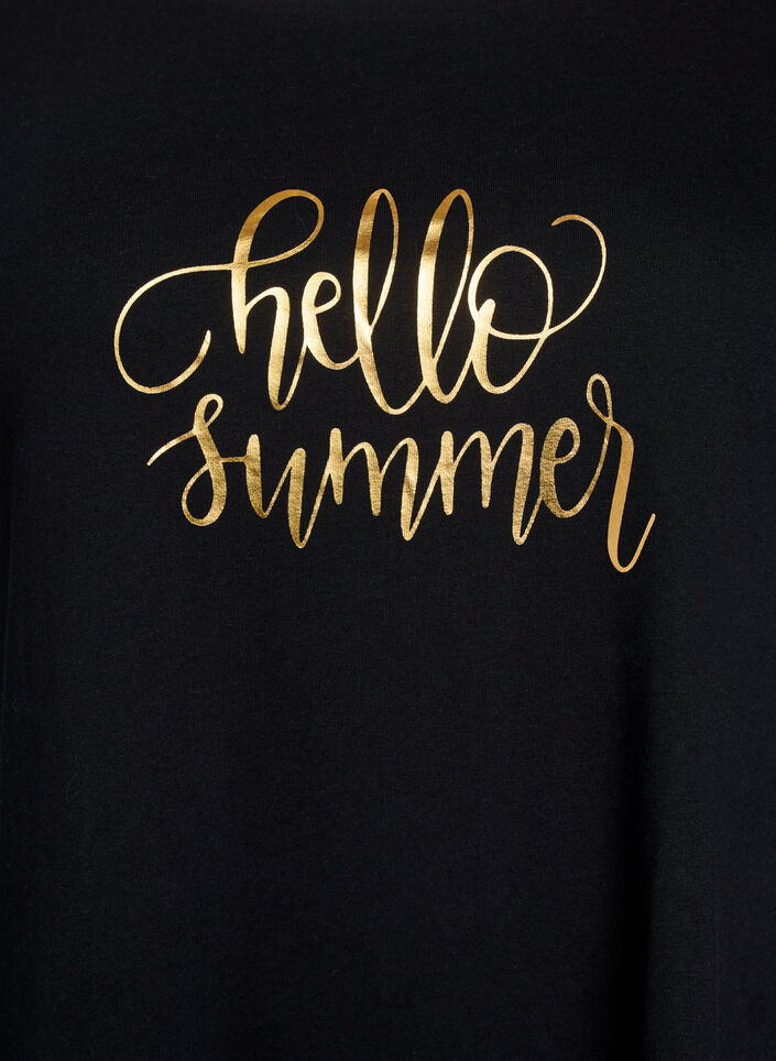 Koszulka w ksztalcie trapezu z okraglym dekoltem, Czarne, Packshot image number 2