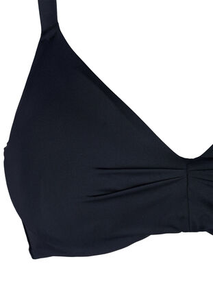 Biustonosz bikini z fiszbinami i marszczeniami, Black, Packshot image number 2