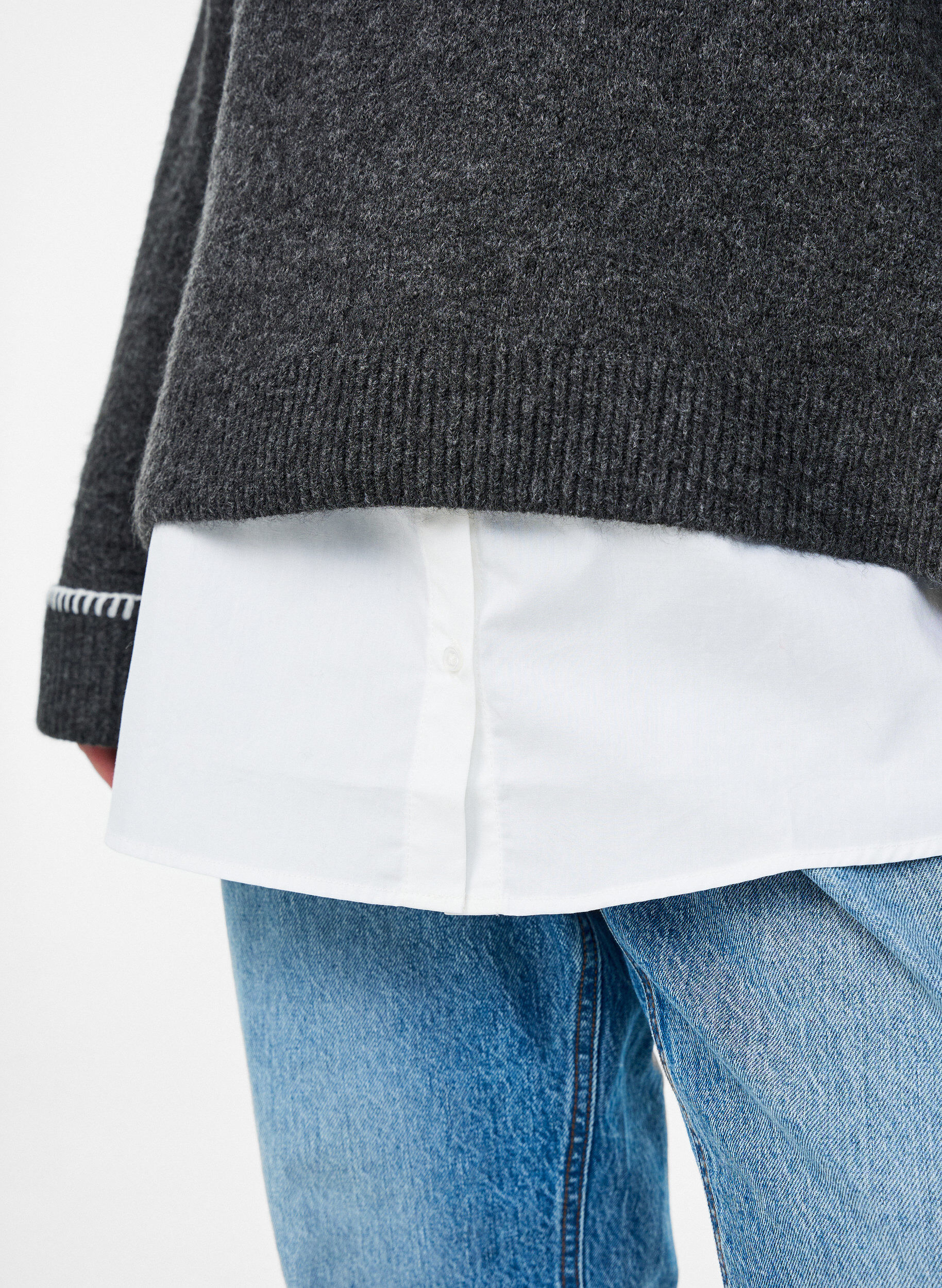 Zizzi Przedluzacz koszuli wykonany w 100 % z bawelny, Biały, Model image number 3