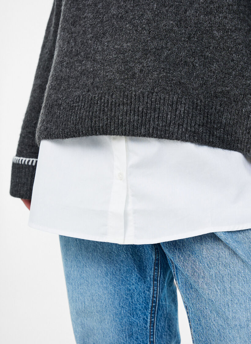 Przedluzacz koszuli wykonany w 100 % z bawelny, Biały, Model image number 3