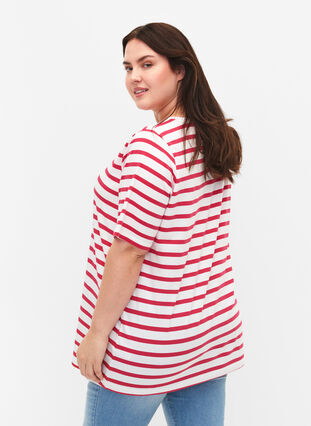 Bawelniana koszulka w paski, Bright Rose Stripes, Model image number 1