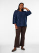 Sweter z serduszkami i rekawami 3/4, Niebieskie, Model image number 1