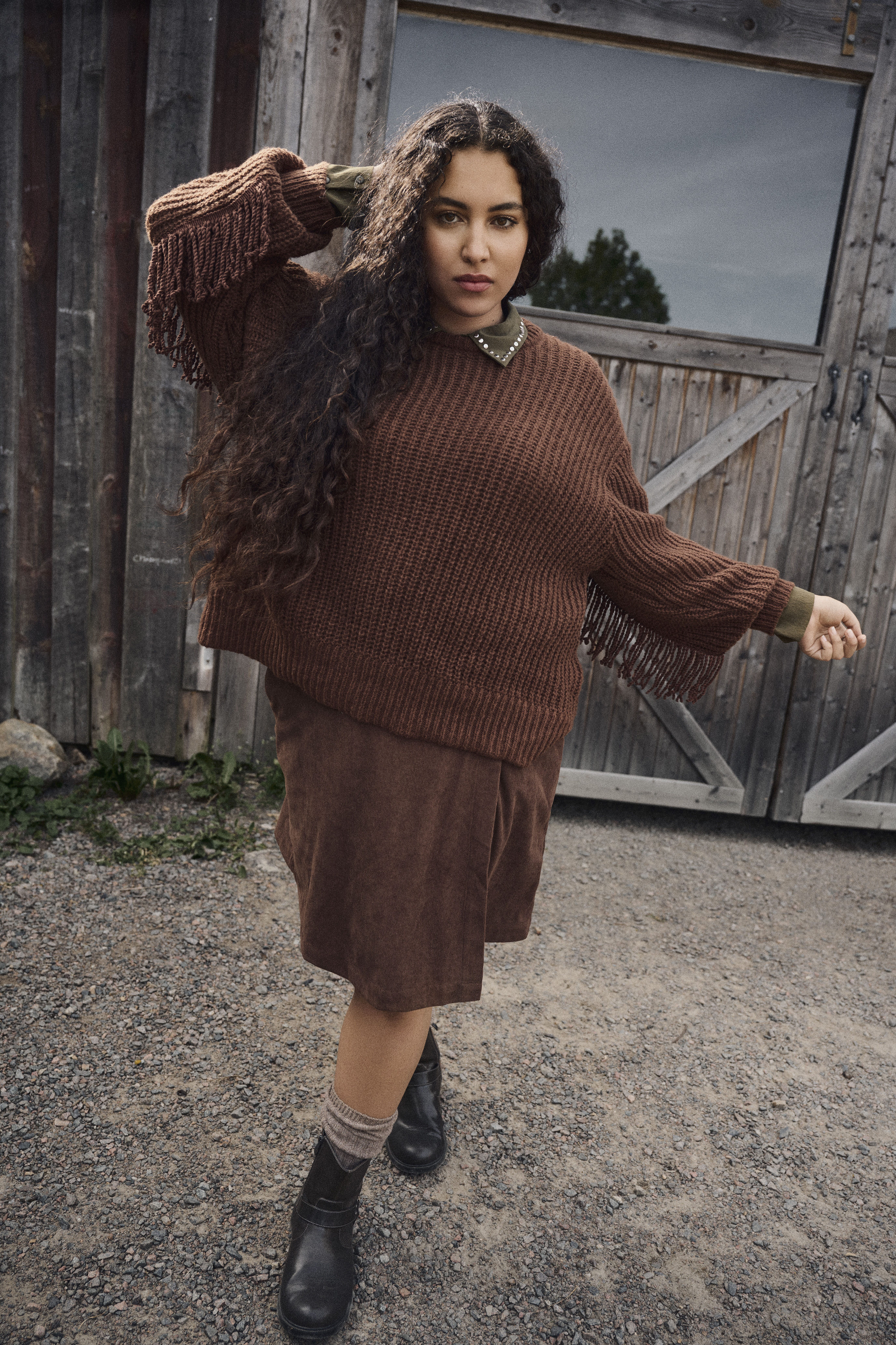 Zizzi Dzianina z frędzlami, , Model